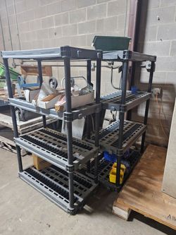 4 black shelves
