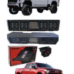 GMC SIERRA CHEVY SILVERADO 2019-2026 BASS PACKAGE KICKER AUDIO CUSTOM PORTED BOX INSTALLED