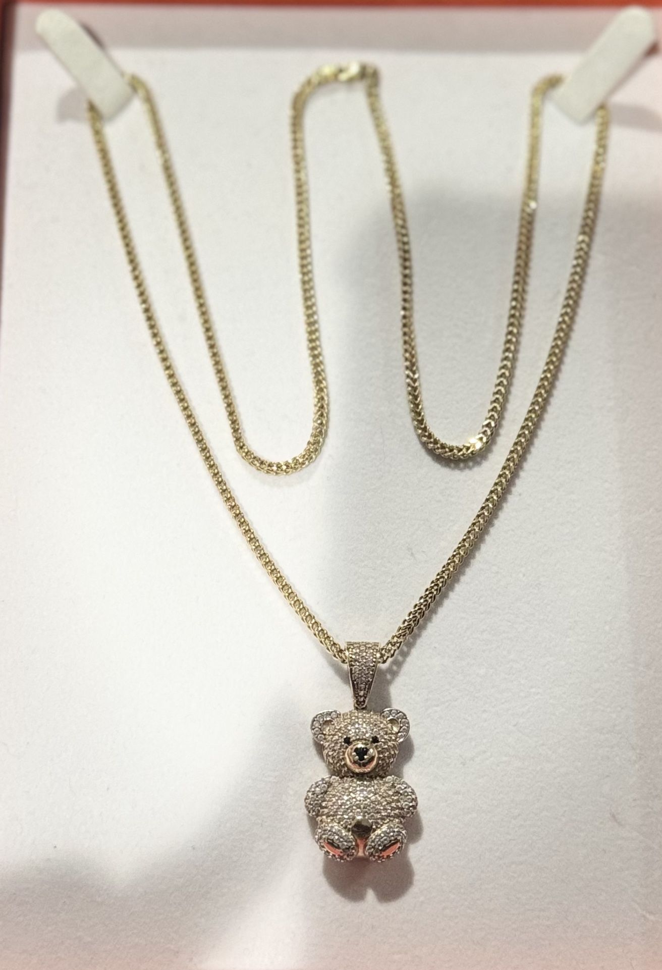 Cadena Sólida 14 K Con Medalla De Oso