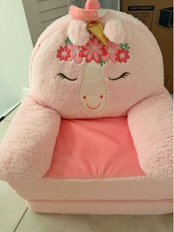 Pink Unicorn Plush Kids Chair / Toddler Seat