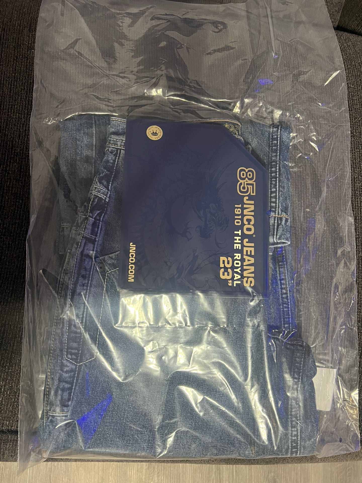 New 23” Hand-Sand Dark Stone JNCO Jeans