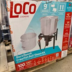 Loco Cookers 100qt Propane Outdoor Boiling Kit with T&S SureSpark