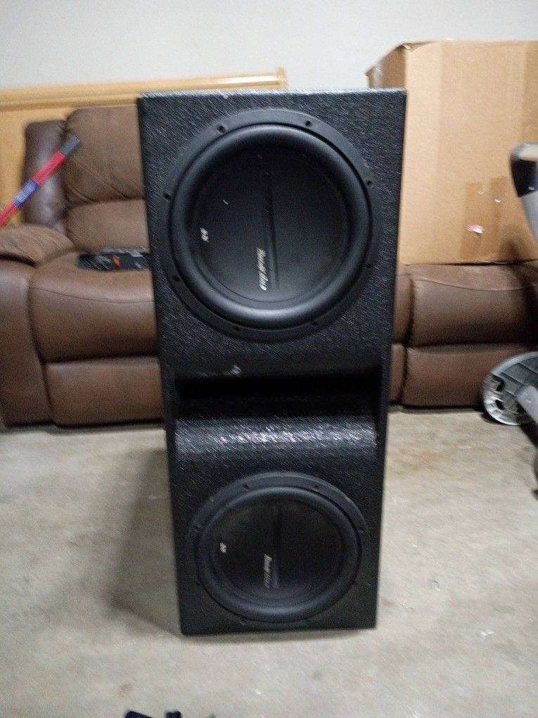 DUAL PHOENIX GOLD 12" 4-Ohm Subwoofer (SX112D4) with Rhino Box.