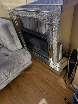 TV stand with fireplace included