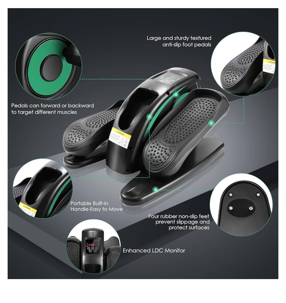New Under Desk Elliptical Machine - Quiet Pedal Exerciser for , Office & Home, Low-