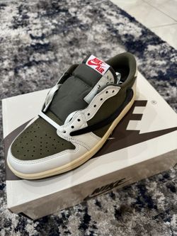Travis Scott Jordan 1 Low Medium Olive Size M 8