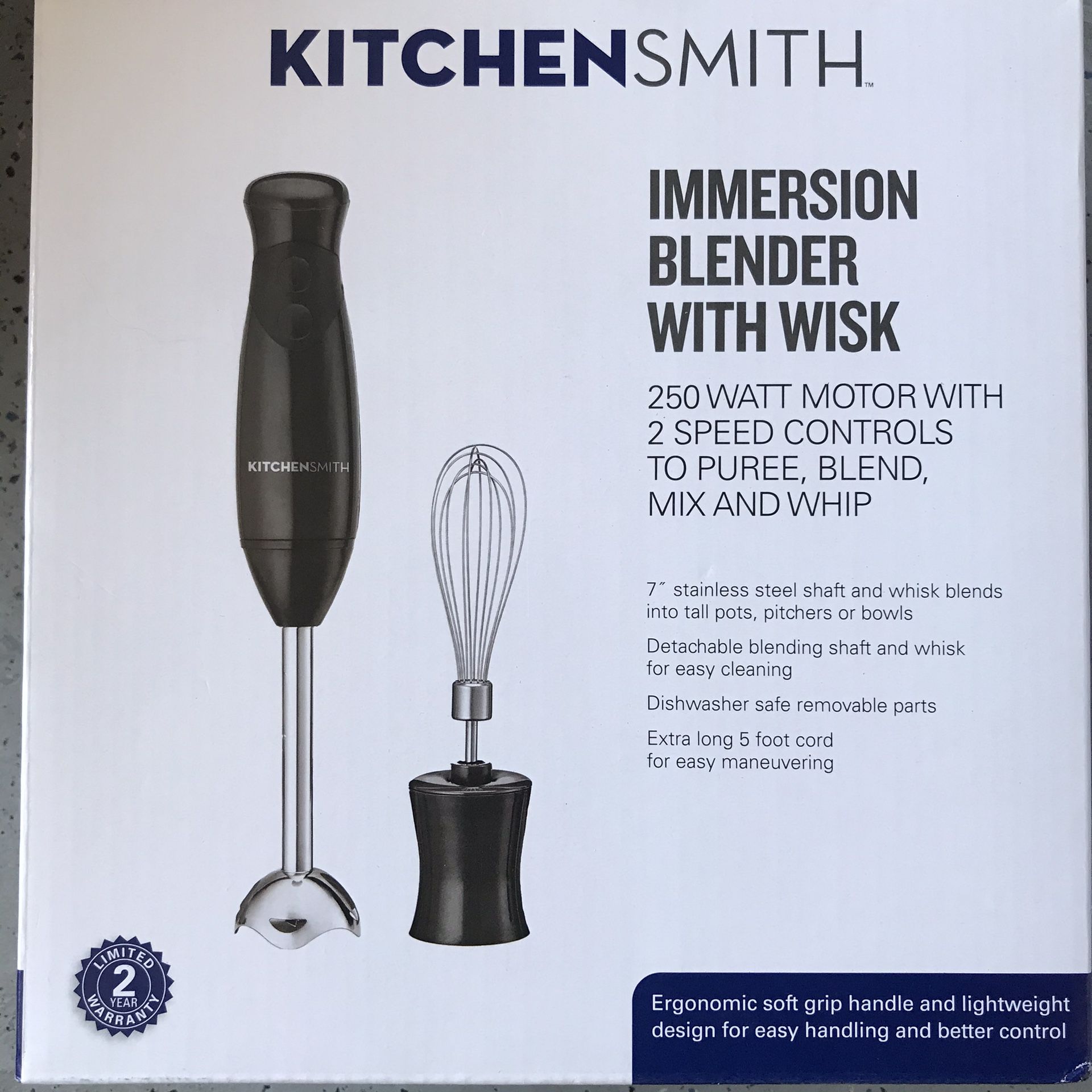 Brand New ! Kitchen Smith Immersion Handheld Battery Powered Blender ! Black !