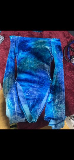 blue sleeve bell rave outfit