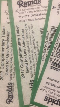 4 TICKETS ALL YEAR 2017