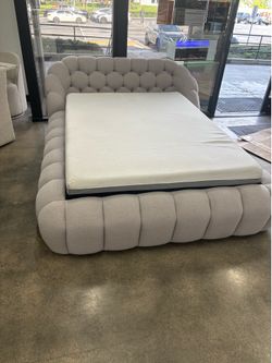 Boucle Bubble Upholstered Platform Bed Frame