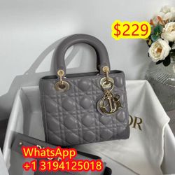 Dior Lady Dior Bag Cannage Lambskin Medium Grey