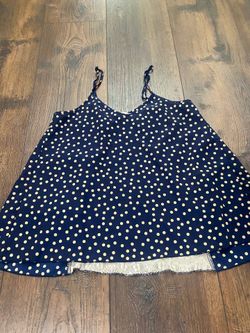 Women’s navy blue polka dot tank shirt size medium by love squated #6