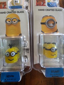 Despicable Me 2 Glassworld Minion Hand Crafted Glass NEW NIP