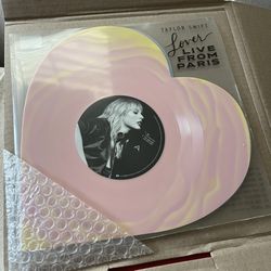 Taylor Swift Lover Live From Paris Heart Shaped Vinyl Pink Blue New