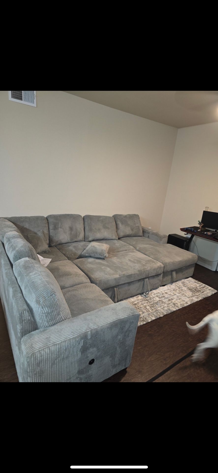 Brand New Super Plush Comfy Corduroy Sectional With Pullout