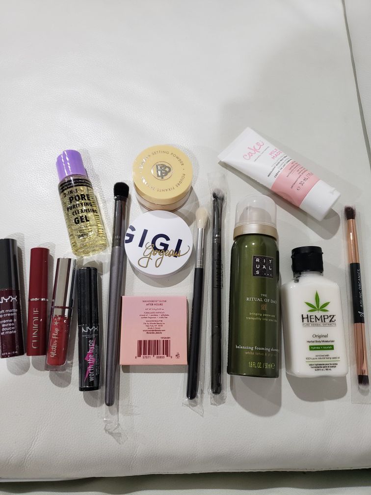 Assortment of new skincare / makeup