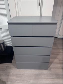 IKEA MALM 6-Drawer Chest Dresser Gray – 31.5x19x48.5