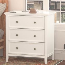  Nightstand with 3 Drawers and Charging Station, Solid Wood Dresser Organizer for Bedroom SUG001-2