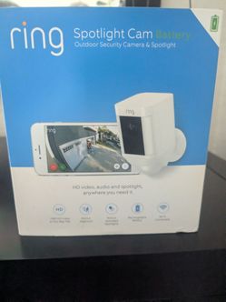 New Ring Wireless Outdoor Spotlight Security Camera - White Camera