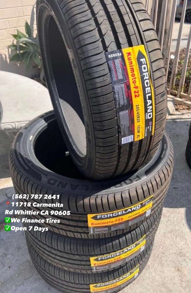 245/45/20 FORCELAND Set of Tires Installed and Balanced Set de Llantas Nuevas Instaladas y Balanceadas