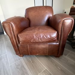 Bauhaus Genuine Leather Chair/Ottoman
