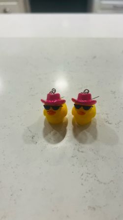 Cowgirl duck earrings