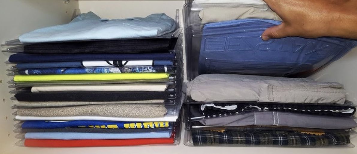 EZSTAX Closet Organizer and Shirt Folder | Regular Size, 20-Pack