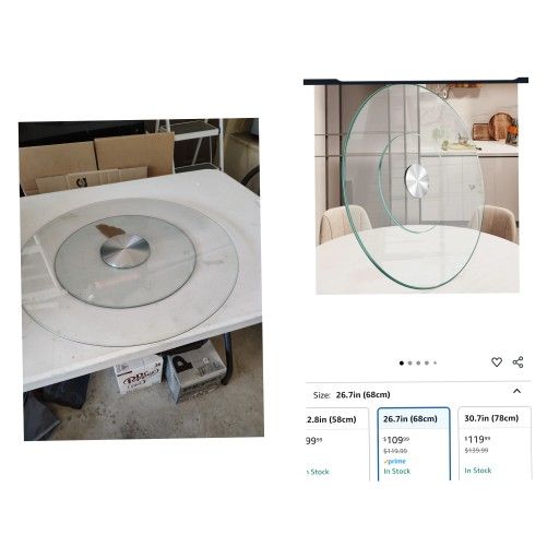 Glass Lazy Susan, Dining Table Rotating Turntable, 