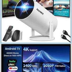 New in box! [2026 Upgraded] Mini Projector Support 4K 1080P FHD Auto Keystone 270° Rotatable with WiFi 6 and Bluetooth 5.2 Projector Portable Compatib