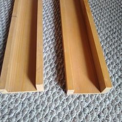 2 Floating Shelves 24x4 in Solid Wood Wall Mounting Hanging Bedroom Bathroom Art, Picture Frame Shelving  Candle Holder Books Pottery Barn Restoration