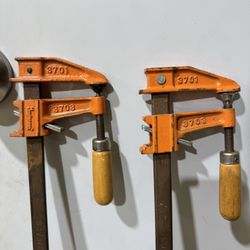 Lot Of 2 Vtg USA Jorgensen #3736 Bar Clamp Tool Set Woodworking Metalworking 36”