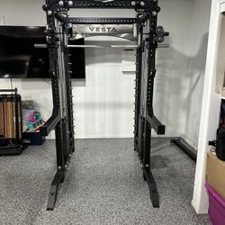PRO SERIES Ultimate 3-1 Half Rack Functional Trainer w/Smith Machine Bar | 400lb Stack | Gym Equipment | Fitness | Commercial | Squat Rack 