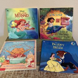 Golden Disney Books Lot Of 4 Little Mermaid Enchant Beast