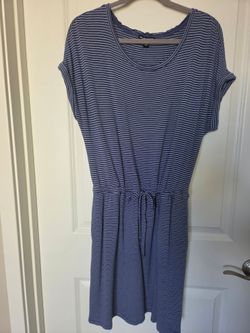 Hilary Radley Striped T-Shirt Dress w/ Pockets - Womans Medium