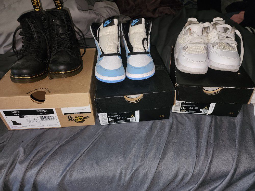 8c and 9 C Toddler Jordans, Vans , Yeezys and Rain boots PRICES BELOW