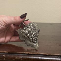 Vintage Pewter Grape Hanging Kitchen Decor 