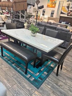 6 Pc Faux Marble Table Set Great Price