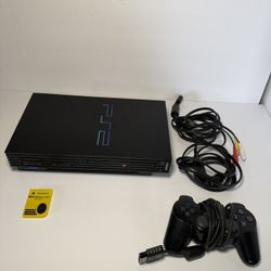 Sony PlayStation 2 SCPH-30001 Black Console w/ Controller, Memory Card, Cables