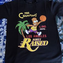 Born X Raised The Simpsons El Barto Lakers Championship Shirt Size Large