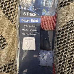 MENS SOLID 6 PACK MENS BOXER BRIEFS IN A HARD TO FIND 3XL 48-50 SIZE BRAND NEW WITH TAGS