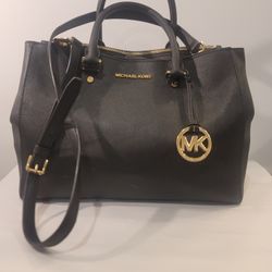 Michael Kors Black Sutton Medium Saffiano Leather Satchel