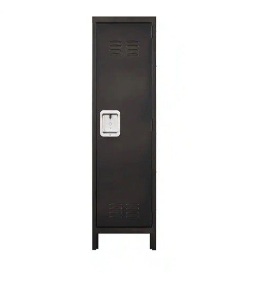 Metal Storage Locker in 55 in. H x 15 in. W x 18 in. D, Single Door Clothing Storage Cabinet with Hanging Hooks