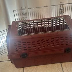 Pet Carrier Double Doors Red
