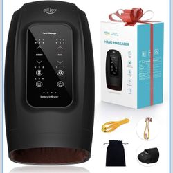 ALLJOY Hand Massager for Arthritis and Carpal Tunnel Relief, Touchscreen Cordless Hand Massager with Vibration and Heat, 6 Levels Pressure Point Thera