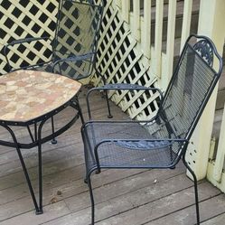 3pc Vintage Wrought Iron Patio Set