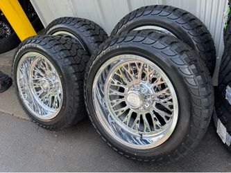 NEW 22x12 AXE FORGED wheels wrapped in 35x12.50r22. 8 lug 8x170