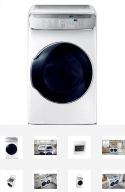 Samsung DVG60M9900W 7.5 Total cu. ft. Gas FlexDry Dryer with Steam in White-H4