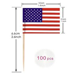 Decorative double sided American flag toothpicks