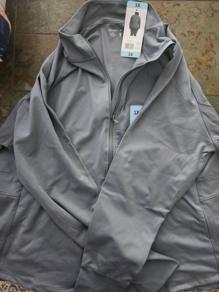 Jockey Womans Tulip Hem Yoga Jacket Fog Grey