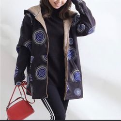 Outdoor Street Daily Fall Winter Coat Regular Fit Windproof Keep Warm Elegant Modern Minimalist Jackets Long Sleeve Geometric With Pockets Full Zip